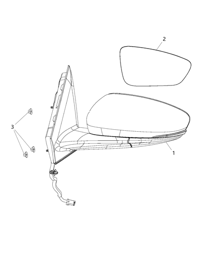 2017 Chrysler 200 Outside Rear View Mirror Diagram for 5MJ521W7AG