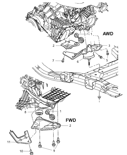 2004 Chrysler Pacifica Structural Collar Diagram