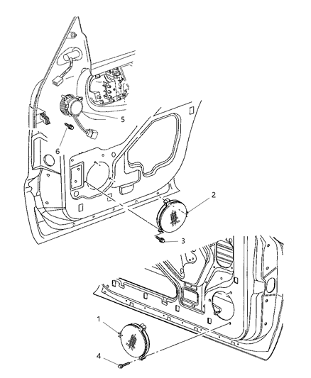 1999 Dodge Durango Speaker Rear 6.5 Diagram for 56043065AB