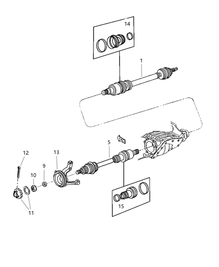 1999 Chrysler Cirrus Shaft - Front Drive Diagram