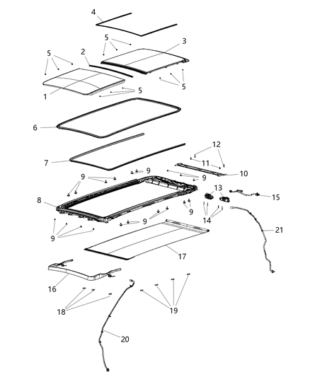 2019 Ram 1500 Hose-SUNROOF Drain Diagram for 68299682AA