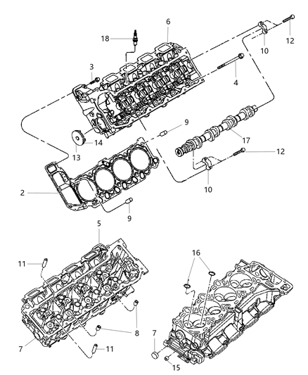 2009 Chrysler Aspen Cylinder Head & Cover Diagram 2