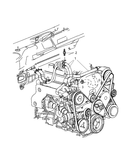 2007 Jeep Liberty Plumbing - Heater Diagram 1