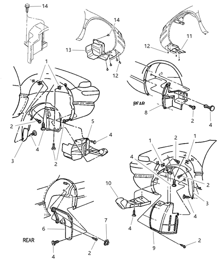 2000 Dodge Stratus Splash Shield Diagram 2