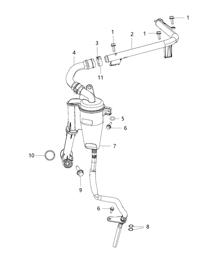 2019 Jeep Compass Clamp-Hose Diagram for 6107073AA