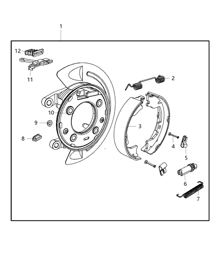 2015 Ram 2500 Park Brake Assembly, Rear Disc Diagram