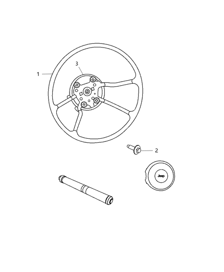 2010 Jeep Wrangler Cover-Steering Wheel Back Diagram for 1JM26ZJ8AA