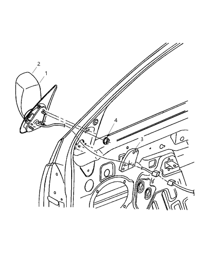 1999 Jeep Grand Cherokee Mirrors, Exterior Diagram