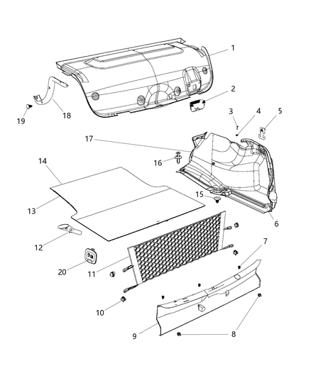 2012 Chrysler 300 Carpet-Trunk Diagram for 55315124AJ