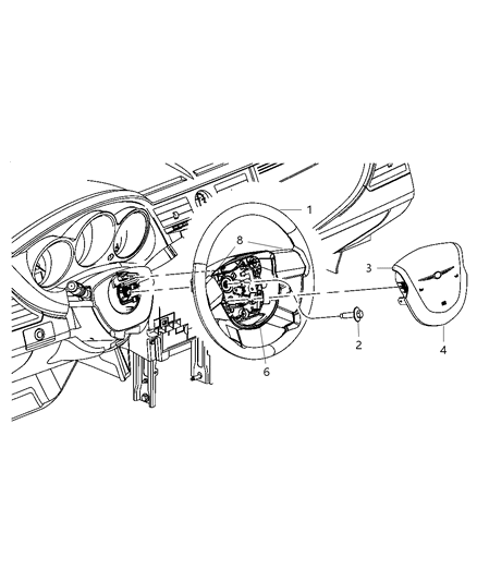 2007 Chrysler Sebring Driver Air Bag Diagram for 1BL36ZJ8AE