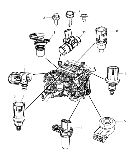 2010 Dodge Caliber Sensors - Engine Diagram 2