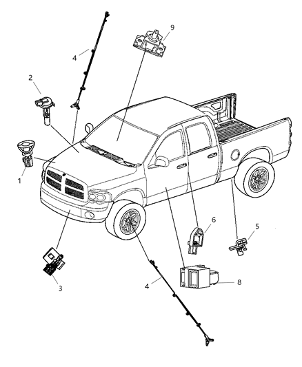 2006 Dodge Ram 1500 Sensors - Body Diagram