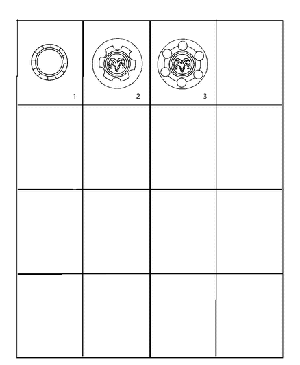 2003 Dodge Ram Van Caps & Trim Ring Diagram