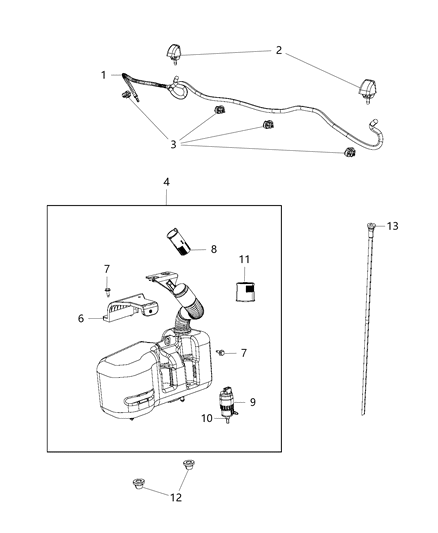 2014 Ram ProMaster 1500 Front Washer System Diagram