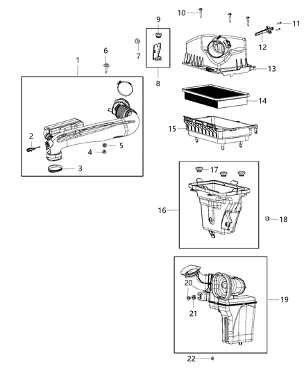 2017 Chrysler 200 Bracket-Air Cleaner Diagram for 68157198AB