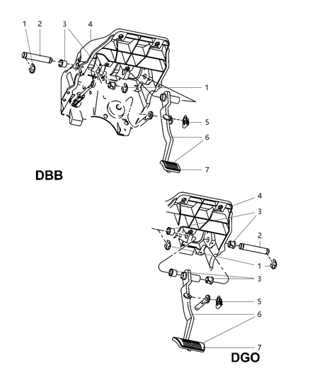 2008 Dodge Ram 1500 Brake Pedals Diagram