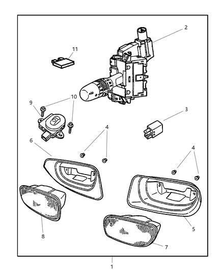 2000 Jeep Grand Cherokee Light Package - Fog Diagram