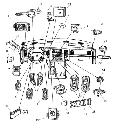 2007 Dodge Ram 1500 Switch-Transfer Case Diagram for 56049821AF