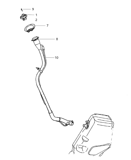 2001 Chrysler PT Cruiser Fuel Filler Tube Diagram