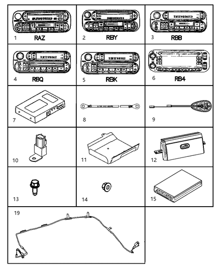 2005 Dodge Ram 1500 Antenna-Satellite Diagram for 5091504AB