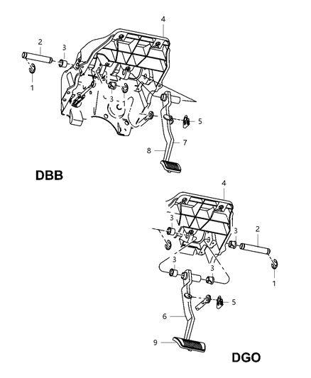 2020 Ram 2500 Pedal, Brake Diagram 1