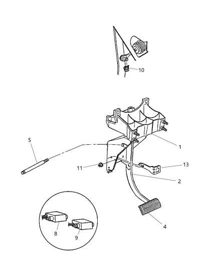 2000 Chrysler Town & Country Pedal, Brake Diagram