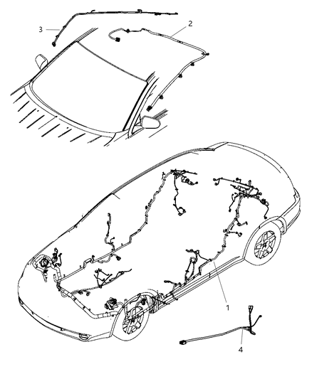 2008 Chrysler Sebring Wiring-Mirror Jumper Diagram for 5084570AA