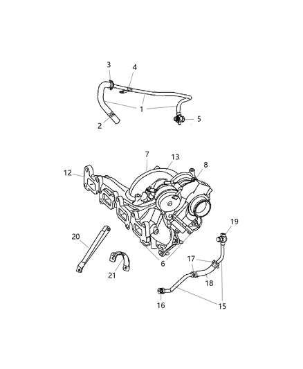 2003 Chrysler PT Cruiser Exhaust Manifold Diagram for 5073827AB