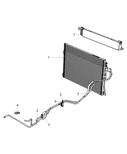 2009 Jeep Commander Transmission Oil Cooler & Lines Diagram