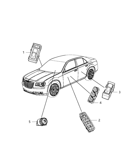 2013 Chrysler 300 Switches - Doors, Decklid, And Liftgate Diagram