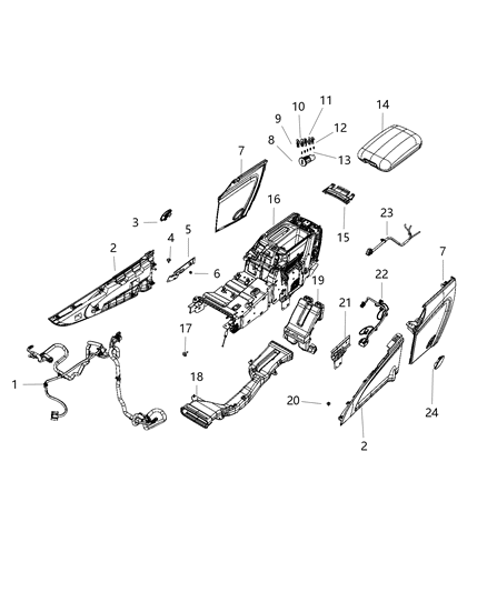 2021 Jeep Grand Cherokee Armrest-Console Diagram for 5PT26LA8AC