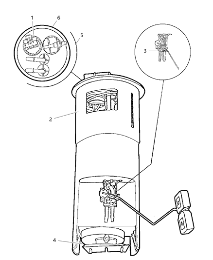 2004 Chrysler 300M Fuel Pump & Level Unit Diagram