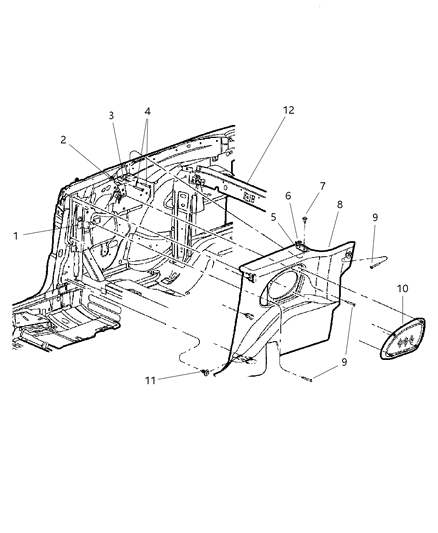 2002 Chrysler Sebring Quarter Panel Diagram