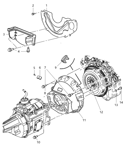 2005 Dodge Ram 3500 Housing-Clutch Diagram for 52107540AD