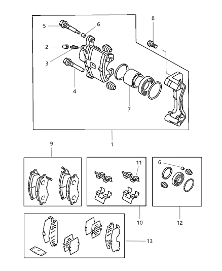 1999 Chrysler Sebring Coupe Front Brakes Diagram