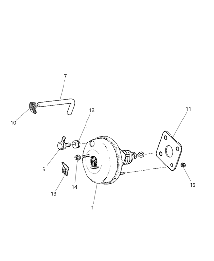 1999 Dodge Neon Booster Power Brake Diagram for 4509788AB