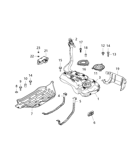 2020 Jeep Renegade SKIDPLATE-Fuel Tank Diagram for 68507733AA