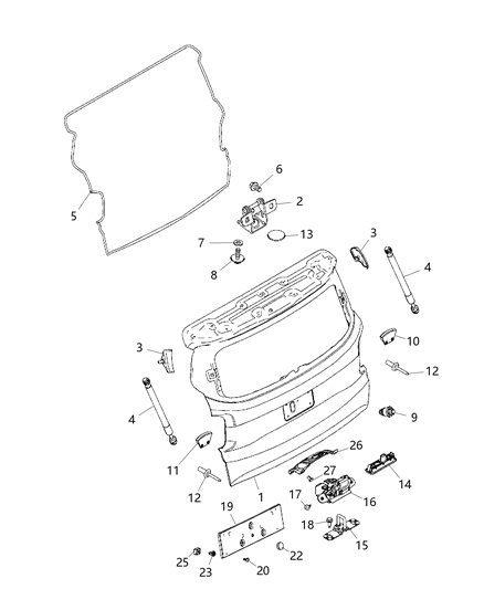 2017 Jeep Renegade Switch-LIFTGATE Release Diagram for 68247423AB