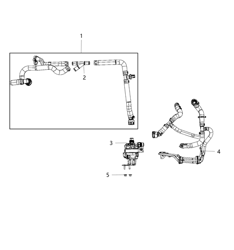 2018 Chrysler Pacifica Auxiliary Low Temp Pump And Related Parts Diagram