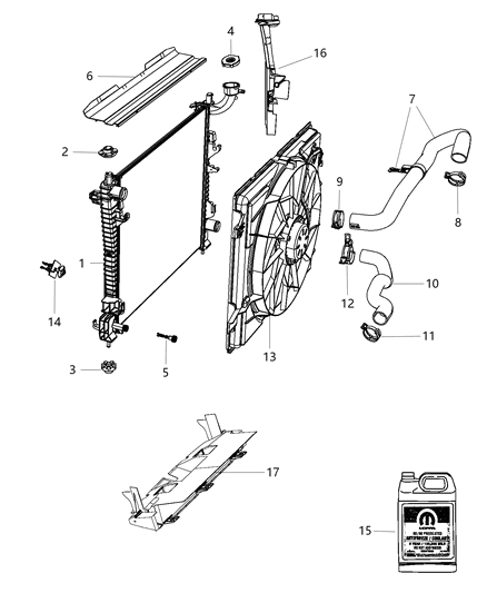 2011 Jeep Grand Cherokee Radiator & Related Parts Diagram 3