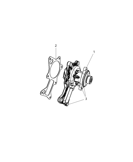 2010 Jeep Wrangler Water Pump & Related Parts Diagram 2