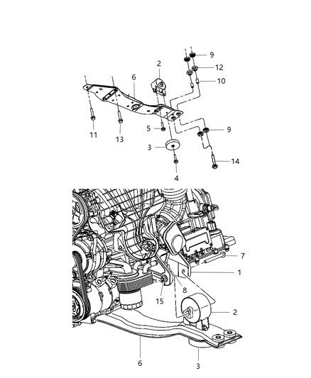 2011 Chrysler 200 Engine Mounting Front Diagram 2