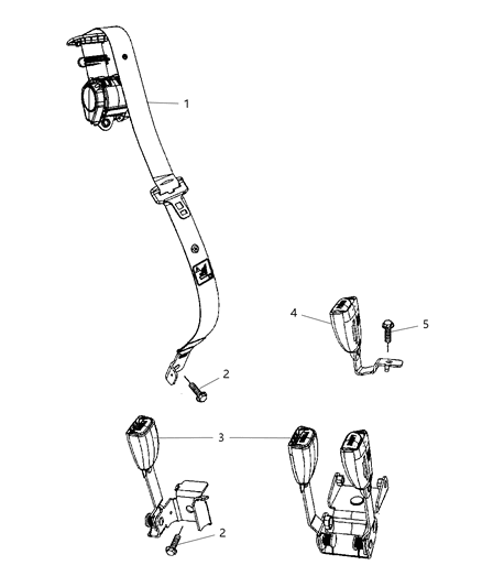 2007 Chrysler Pacifica Seat Belts - Rear Diagram 2