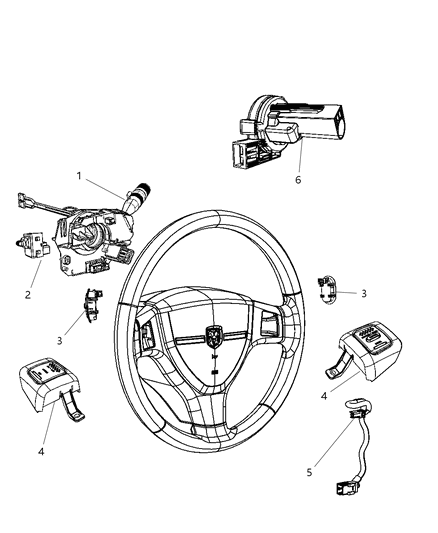 2008 Dodge Ram 1500 Switches - Steering Column & Wheel Diagram