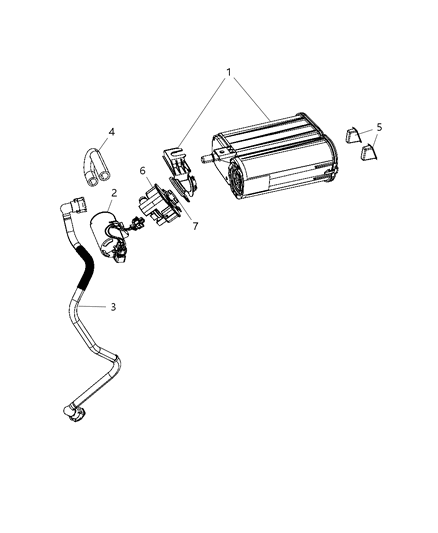 2009 Dodge Challenger Vapor Canister & Leak Detection Pump Diagram