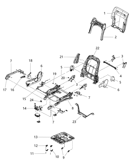 2011 Jeep Grand Cherokee Panel-Front Seat Back Diagram for 1TM40BD3AA