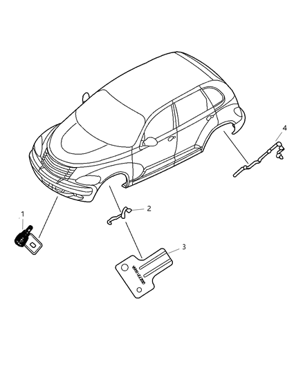 2001 Chrysler PT Cruiser Sensors - Body Diagram