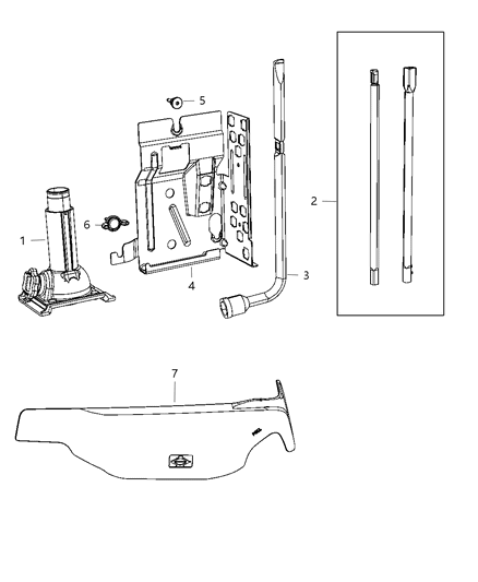 2011 Ram 2500 Jack Assembly & Tools Diagram