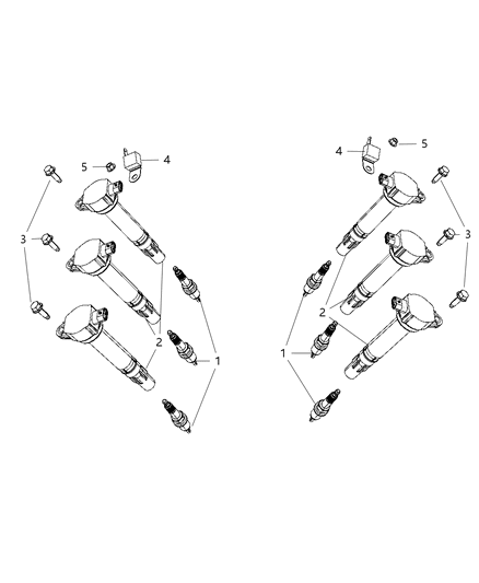 2009 Dodge Journey Spark Plugs & Ignition Coil Diagram 3