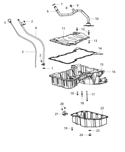 2014 Ram 1500 O Ring-Oil Pick Up Tube Diagram for 68147556AA